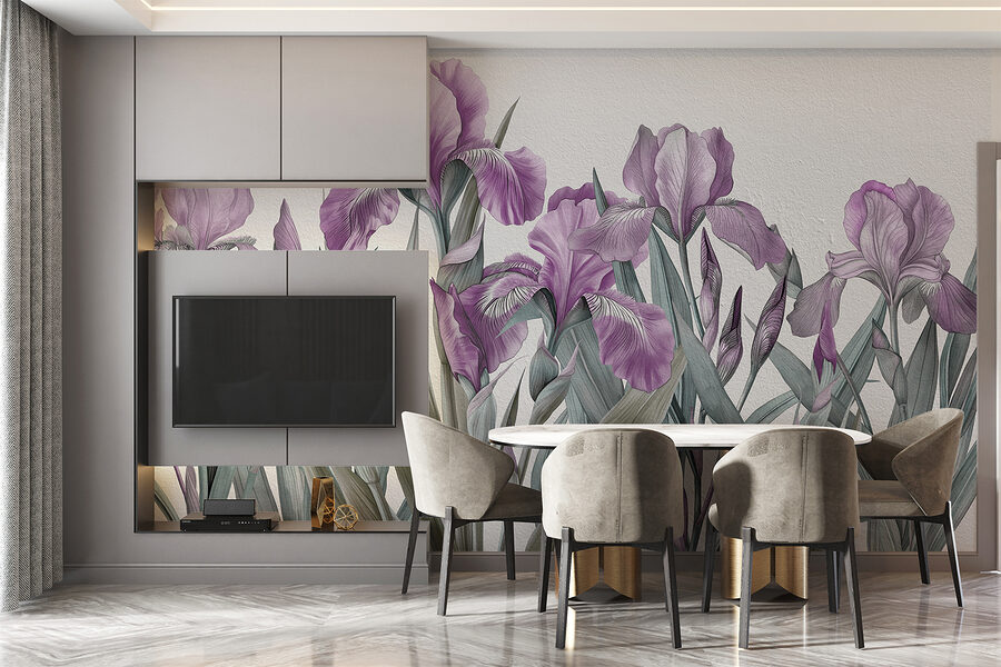 A group of purple flowers