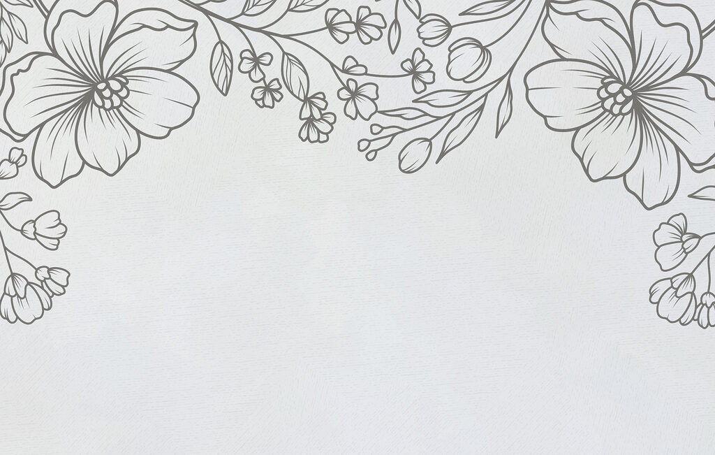 A white background with black and white flowers A white background with black and white flowers