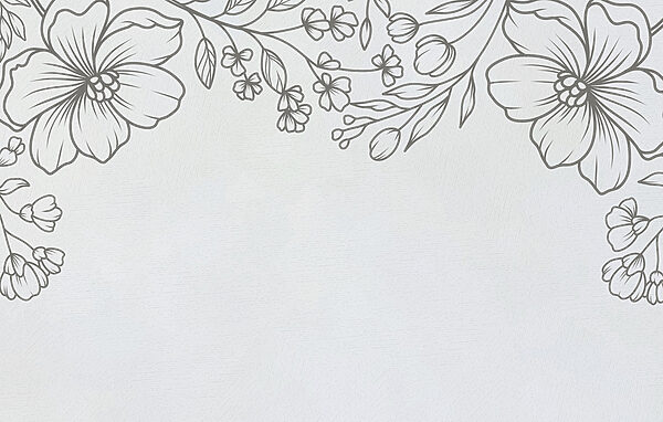 A white background with black and white flowers A white background with black and white flowers