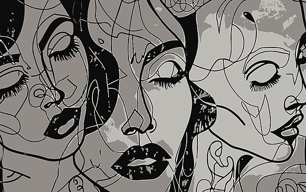 A black and white image of a woman’s face A black and white image of a woman’s face