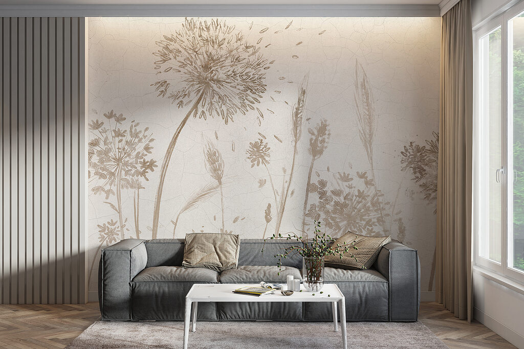 Drawing of dandelions and wheat Drawing of dandelions and wheat