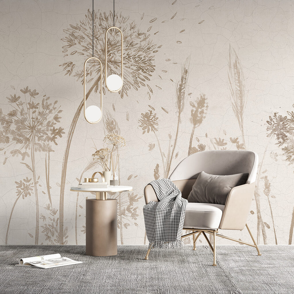 Drawing of dandelions and wheat Drawing of dandelions and wheat