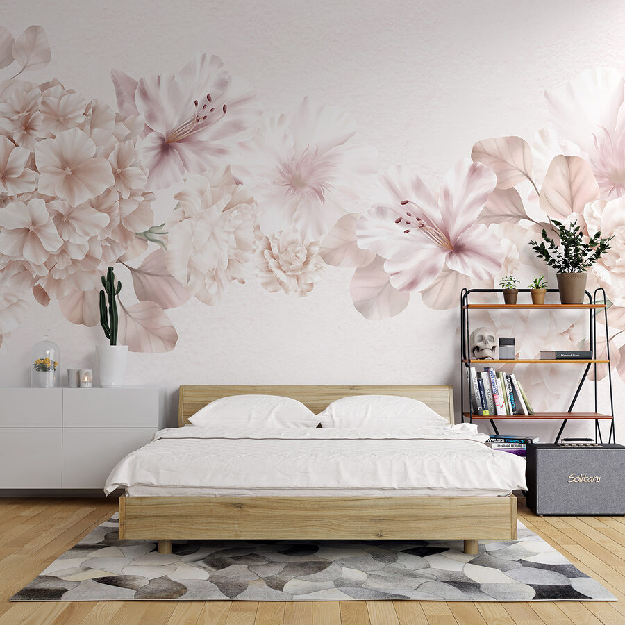 Wall murals Group of flowers on a white background - Image 3