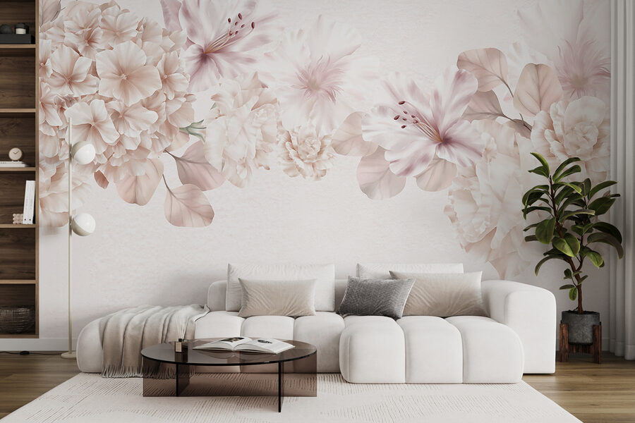 Wall murals Group of flowers on a white background - Image 6