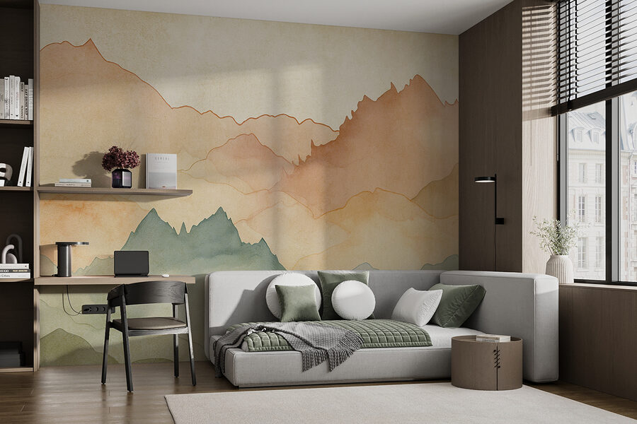 Wall murals Watercolor painting of mountains