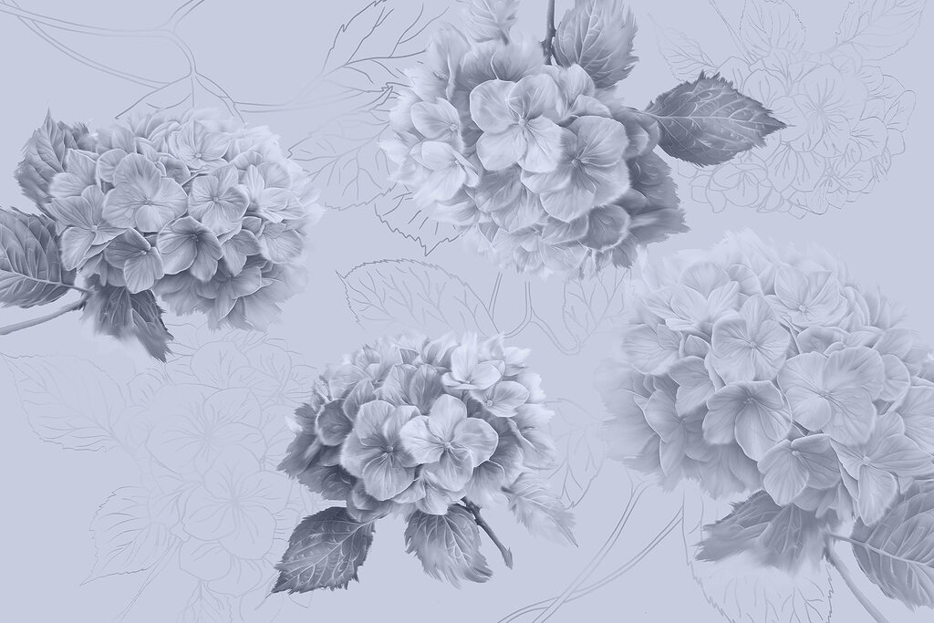 Group of flowers on a light background