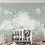 Wall murals White clouds in the sky