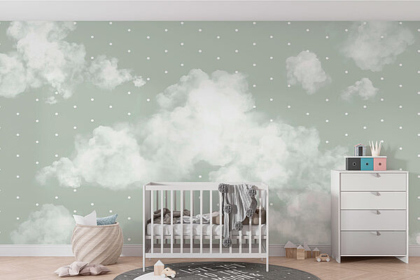 Wall murals Wall murals White clouds in the sky (SKU: w08036v3)