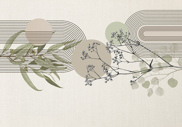 Botanical design with abstract elements. Botanical design with abstract elements.