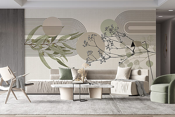 Botanical design with abstract elements. Botanical design with abstract elements.
