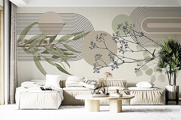 Botanical design with abstract elements. Botanical design with abstract elements.