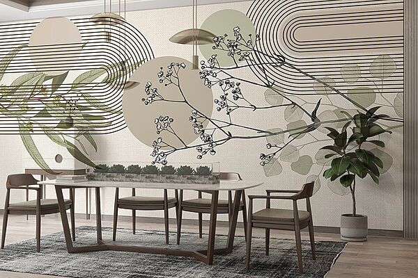 Botanical design with abstract elements. Botanical design with abstract elements.