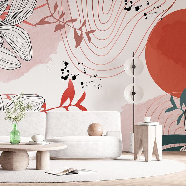 White and red floral design White and red floral design
