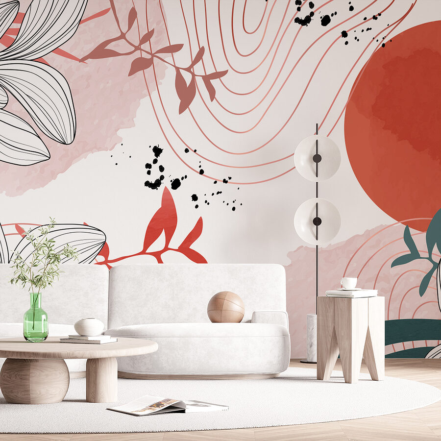 White and red floral design