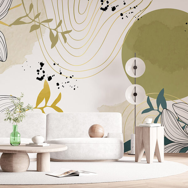 White and green floral design White and green floral design