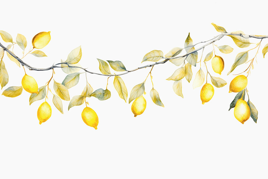 Wall murals Branch with yellow leaves and lemons - Image 3