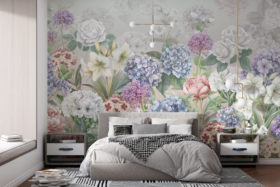 Group of flowers on a white background
