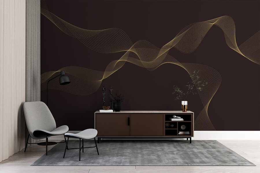 Elegant swirling lines on dark background.