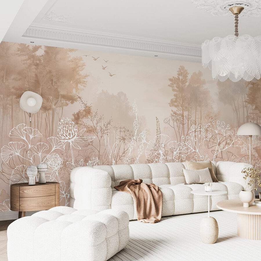 Wall murals Drawing of plants and trees - Image 3