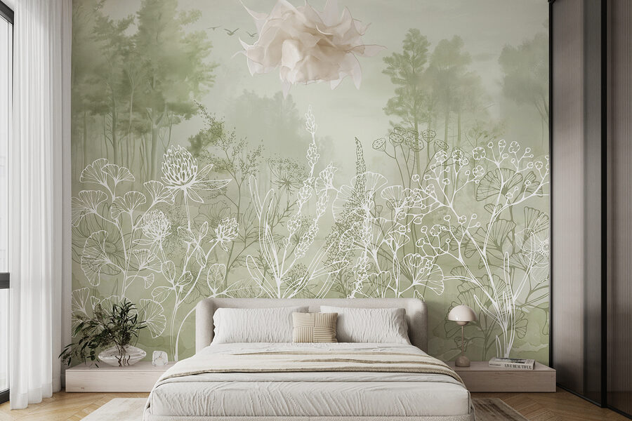 Drawing of plants and trees