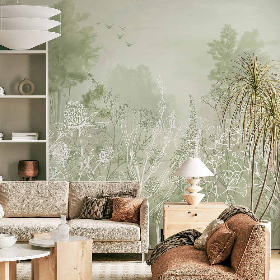 Drawing of plants and trees