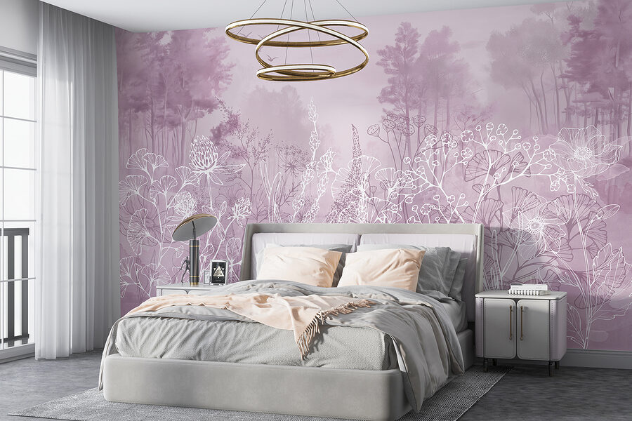 Wall murals Drawing of a forest