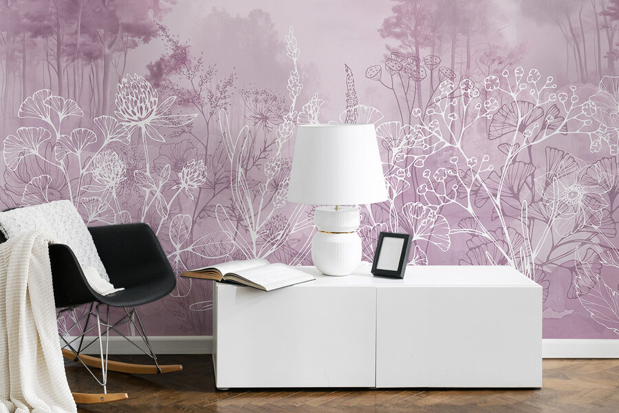 Wall murals Drawing of a forest - Image 4