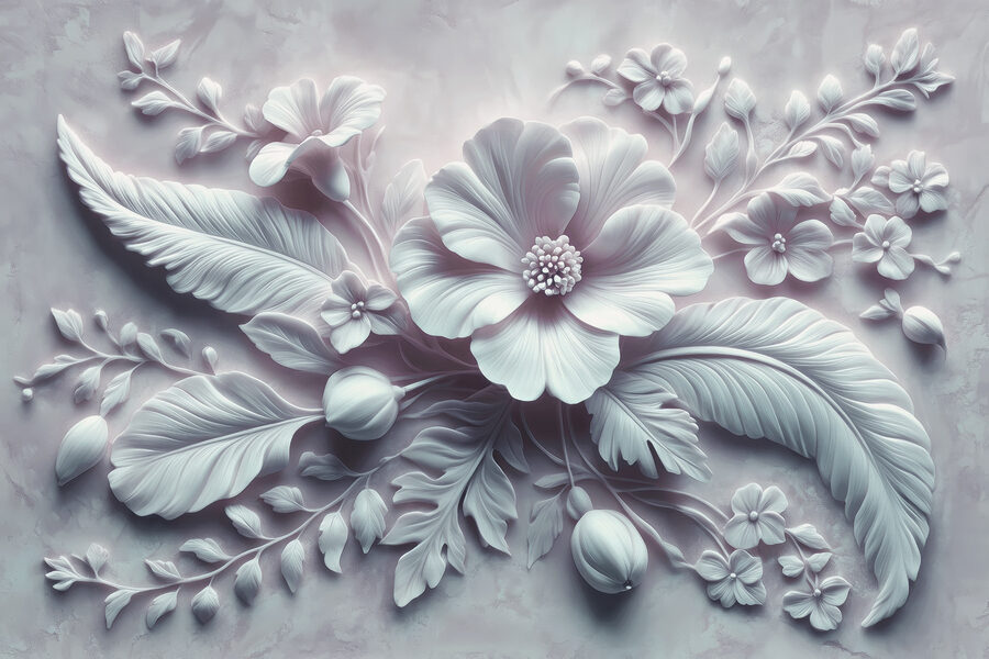 Wall murals White flower and leaves - Image 4