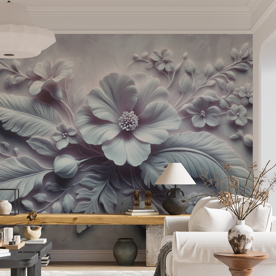 Wall murals White flower and leaves - Image 3