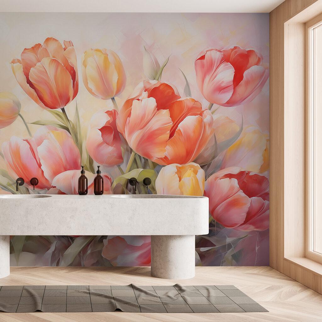 Painting of flowers on a white background Painting of flowers on a white background