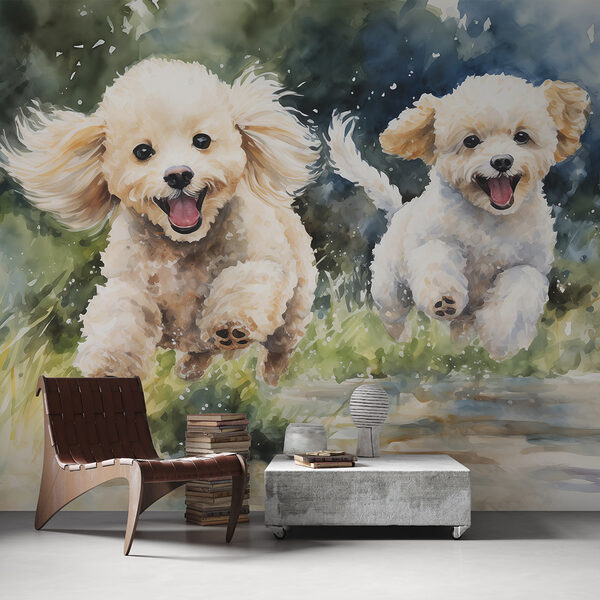 Two dogs jumping in the air Two dogs jumping in the air