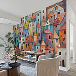 Wall murals Group of colorful buildings