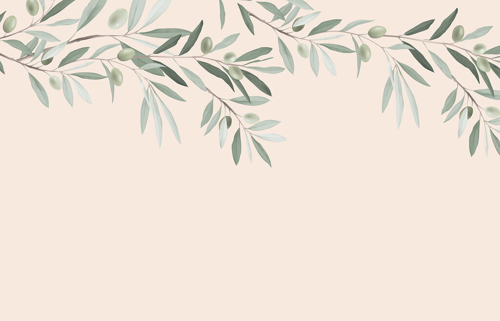 Branch with leaves and olives
