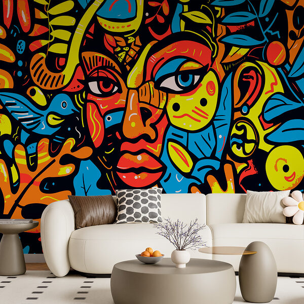 Colorful art of a face Colorful art of a face