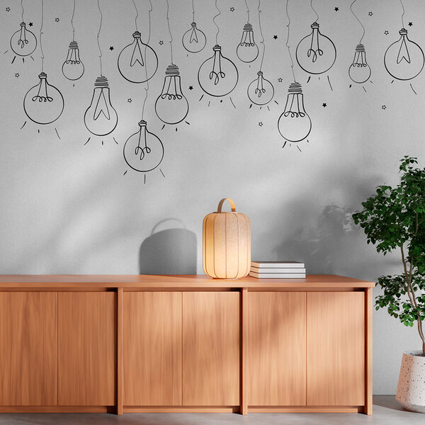 Wall murals Wall murals Line of light bulbs (SKU: w00956)