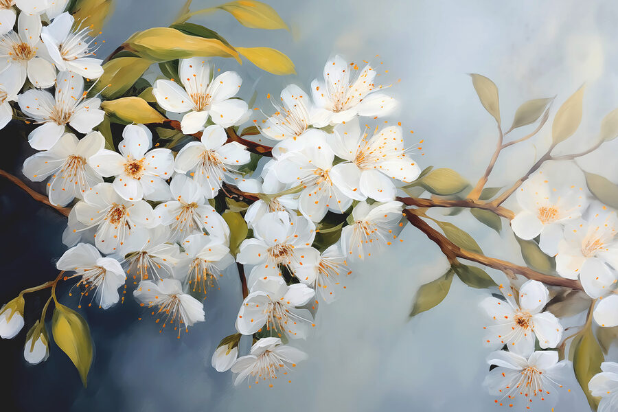 White flowers on a branch
