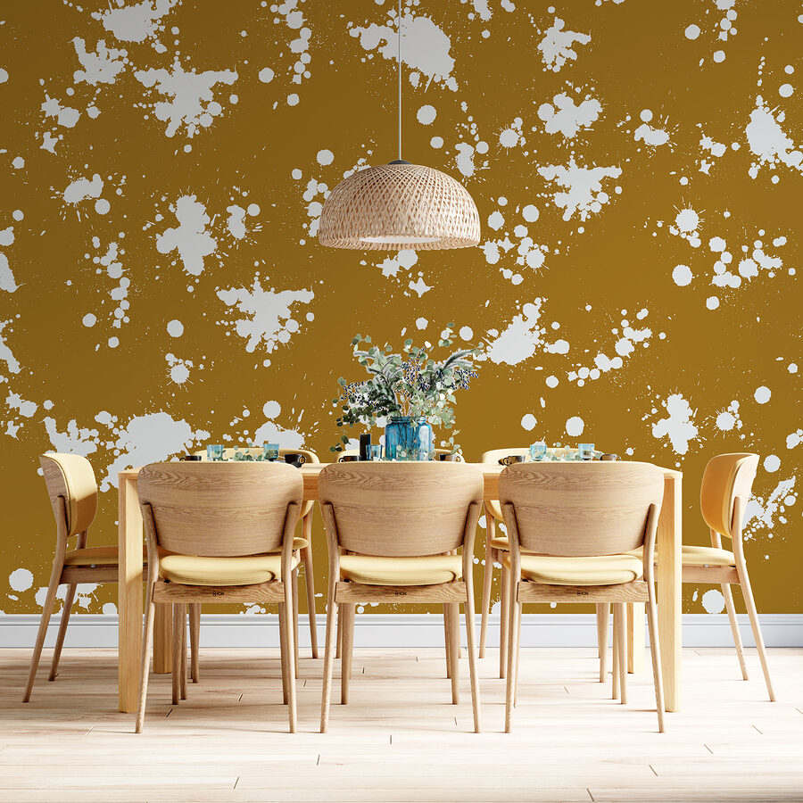 Wall murals White and brown paint splatter - Image 3