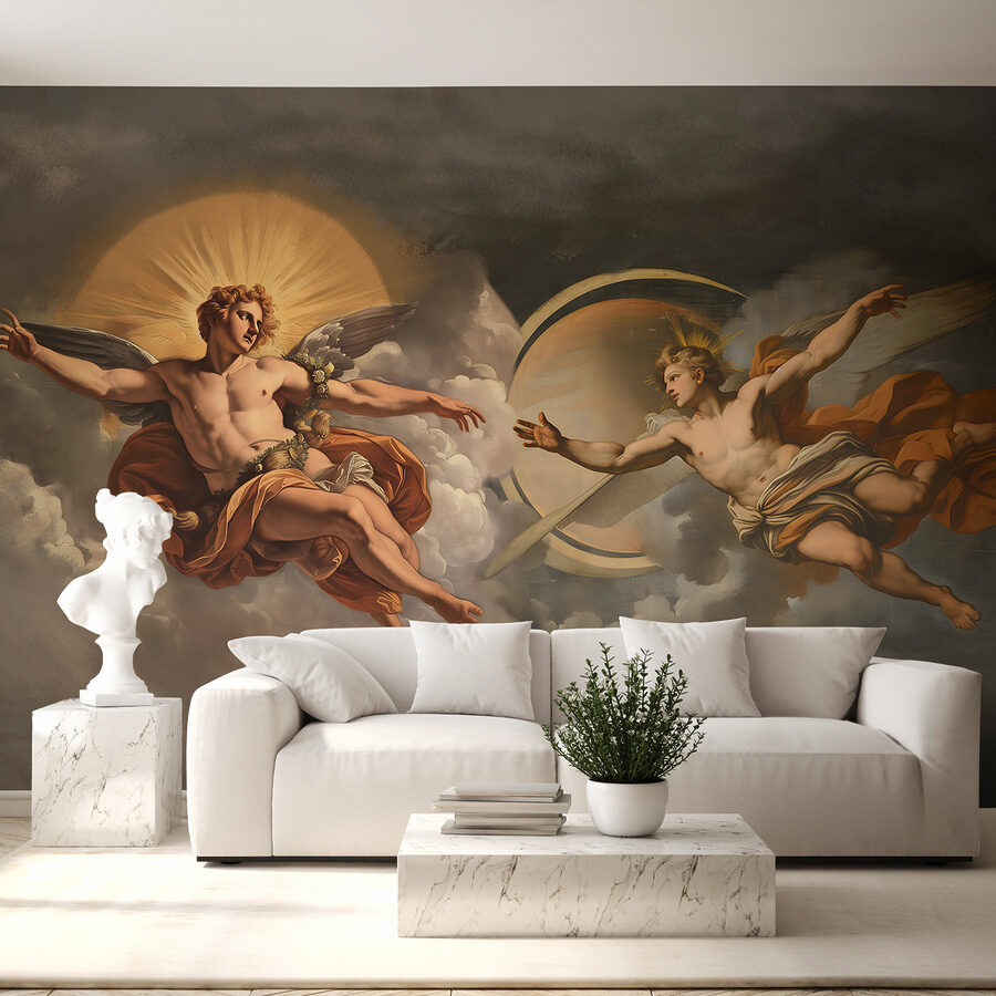 Painting of angels in the sky Painting of angels in the sky