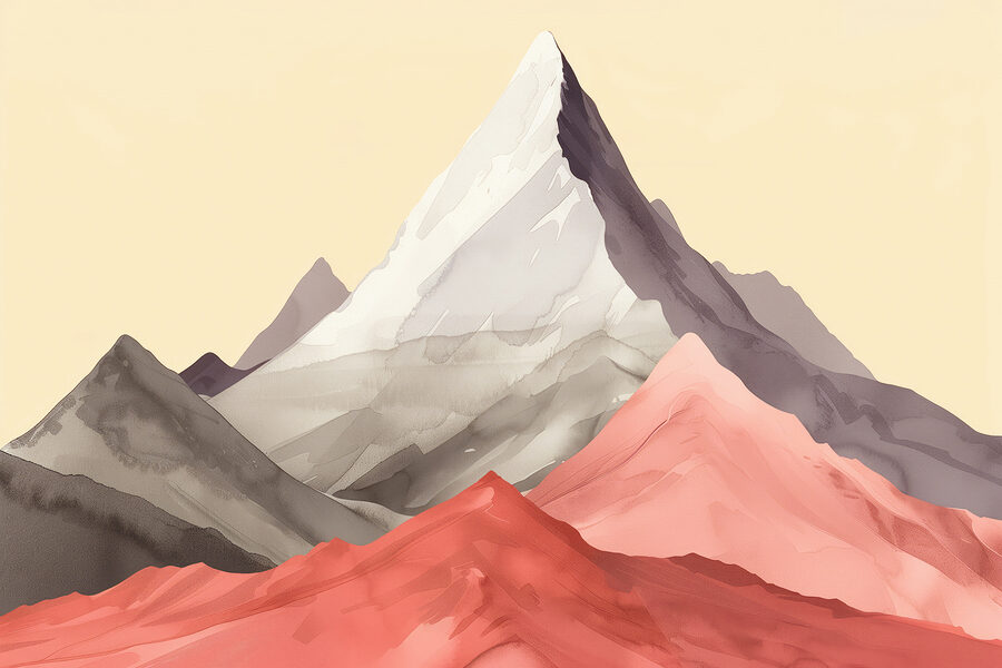Group of mountains with red hills