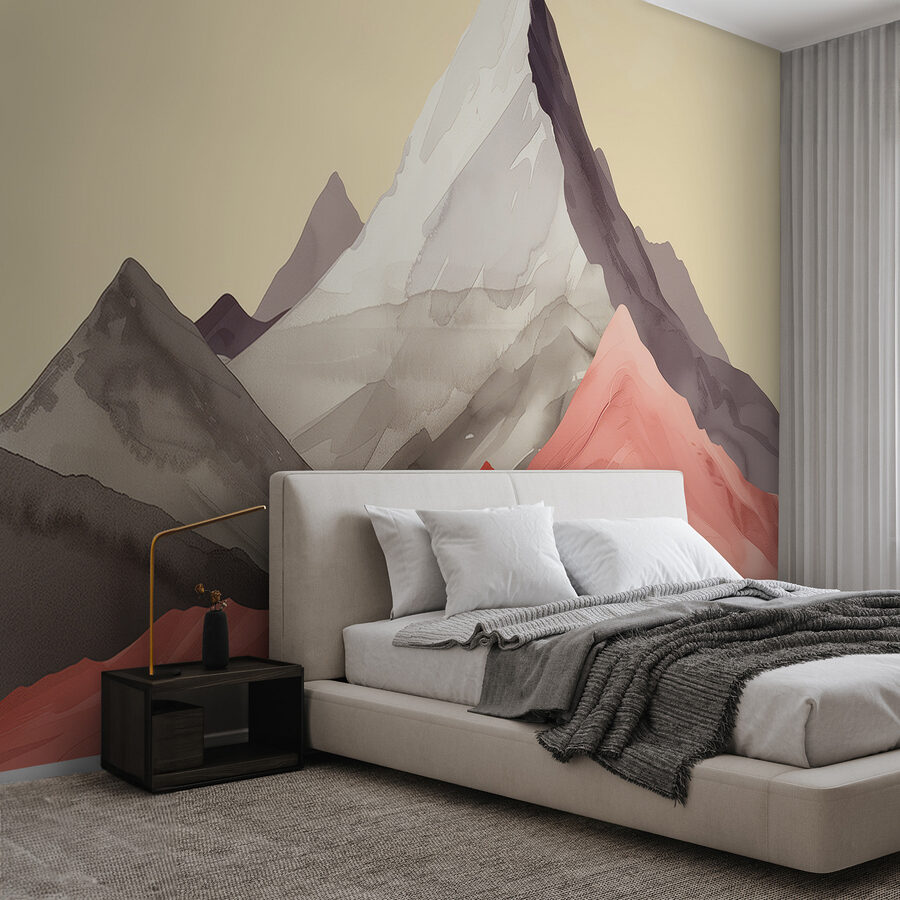 Group of mountains with red hills