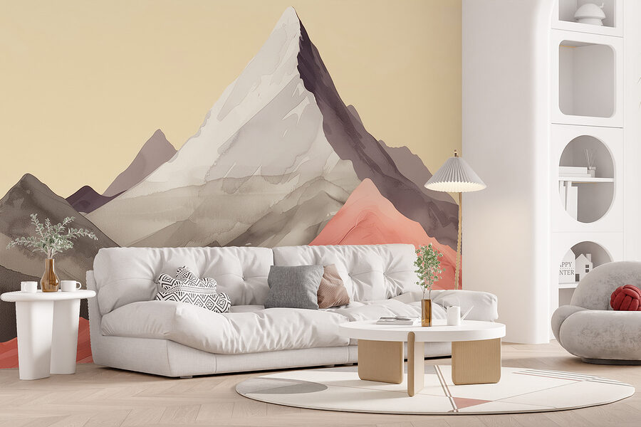 Group of mountains with red hills