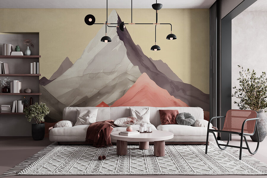 Group of mountains with red hills