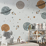 Wall mural Pattern of planets and rockets