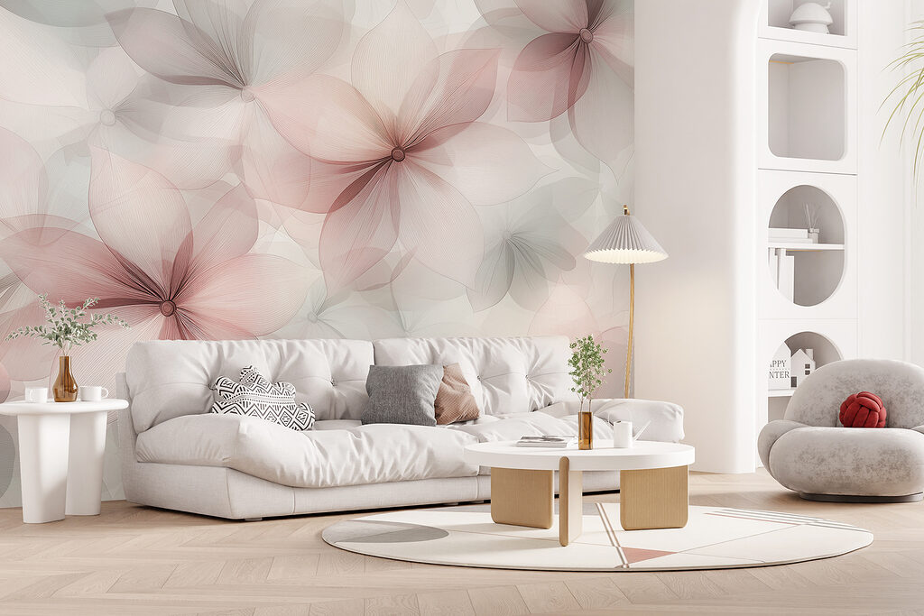 Group of flowers on a white background