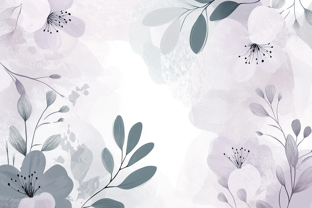 White and purple floral design