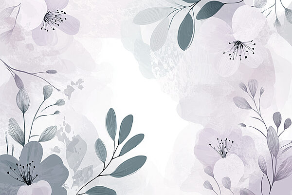 White and purple floral design