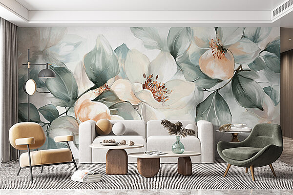Painting of flowers and leaves Painting of flowers and leaves