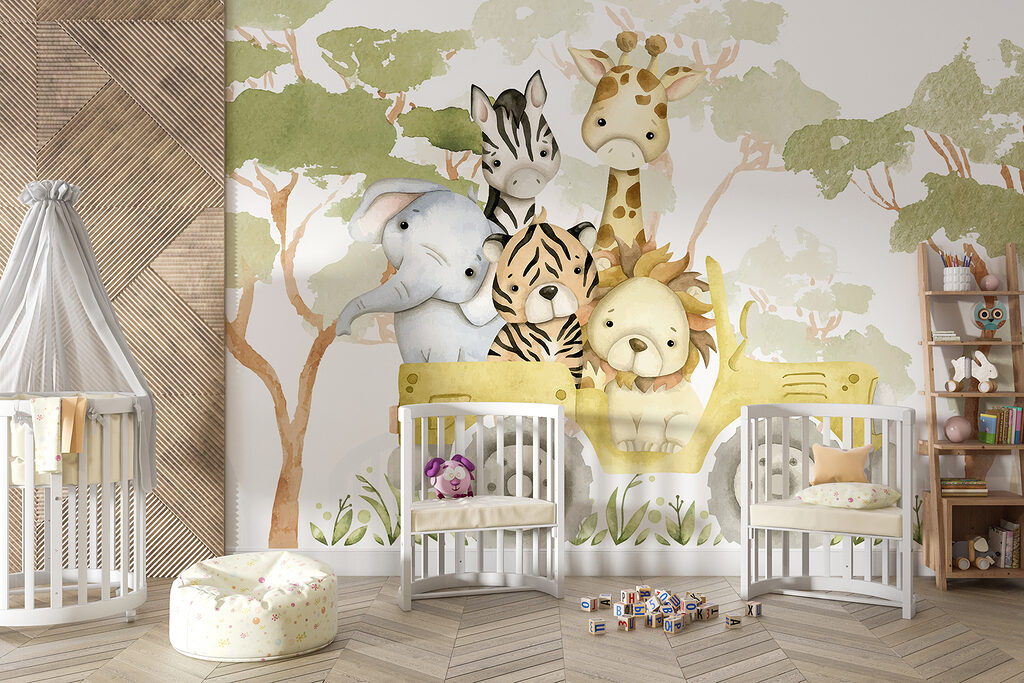 Group of animals in a yellow truck Group of animals in a yellow truck