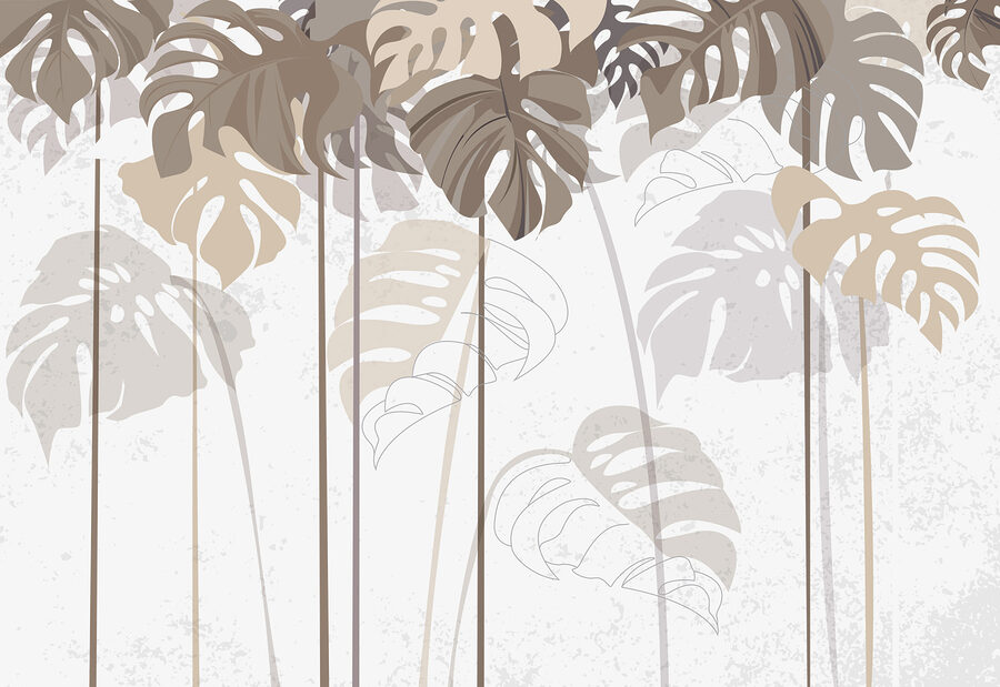 Wall murals Group of leaves on a white background - Image 4