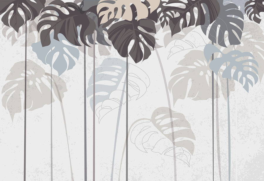 Wall murals Group of leaves on a white background - Image 5
